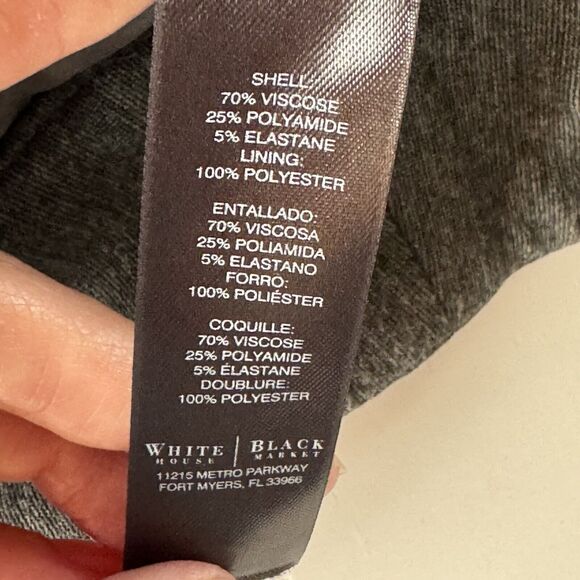 White House Black Market Gray Lined Skirt Size 12 - Picture 8 of 12